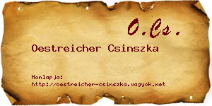 Oestreicher Csinszka névjegykártya